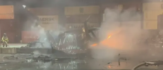 International Shipping Container Exploded at Miami Port